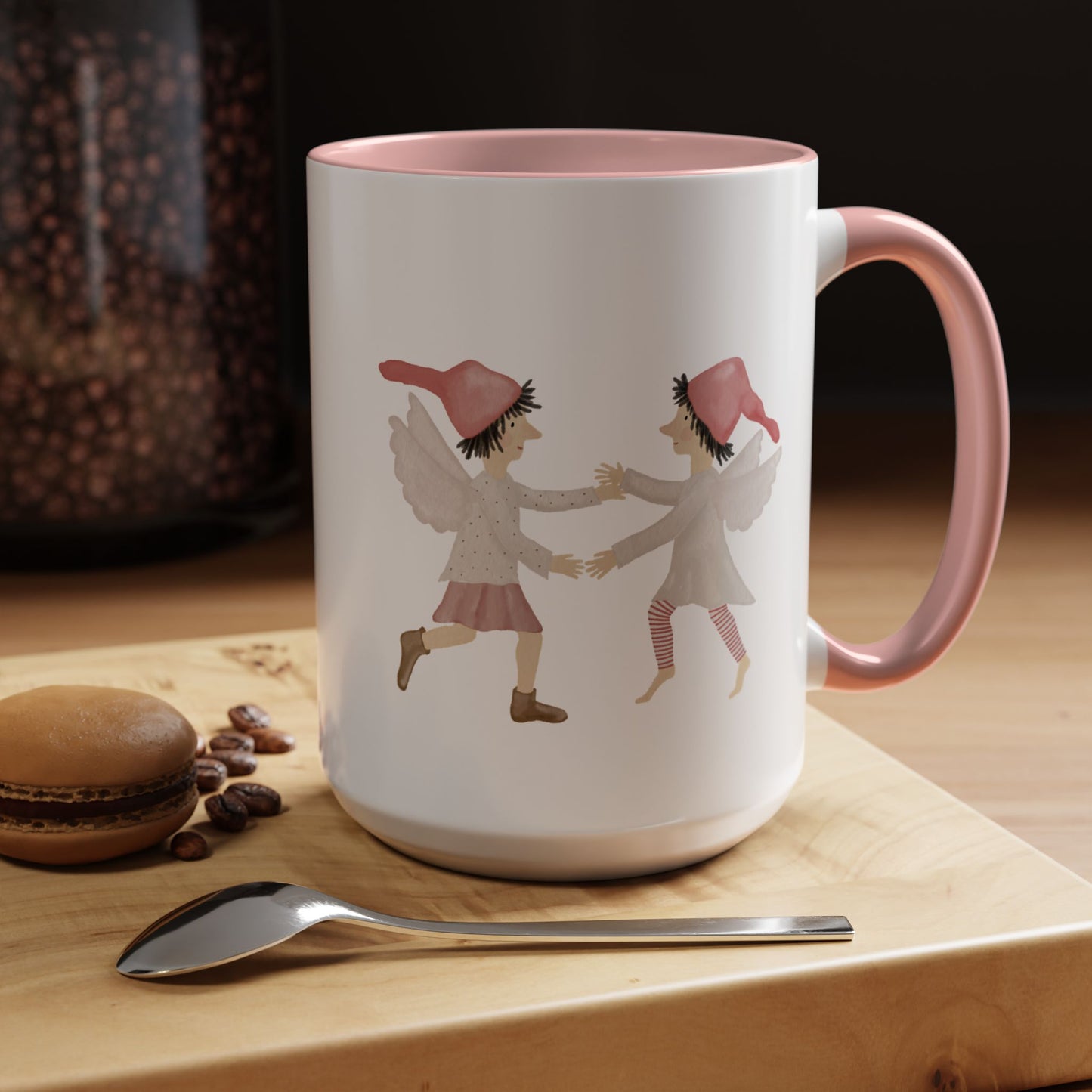 Keramiktasse "tanzende Weihnachtselfen"