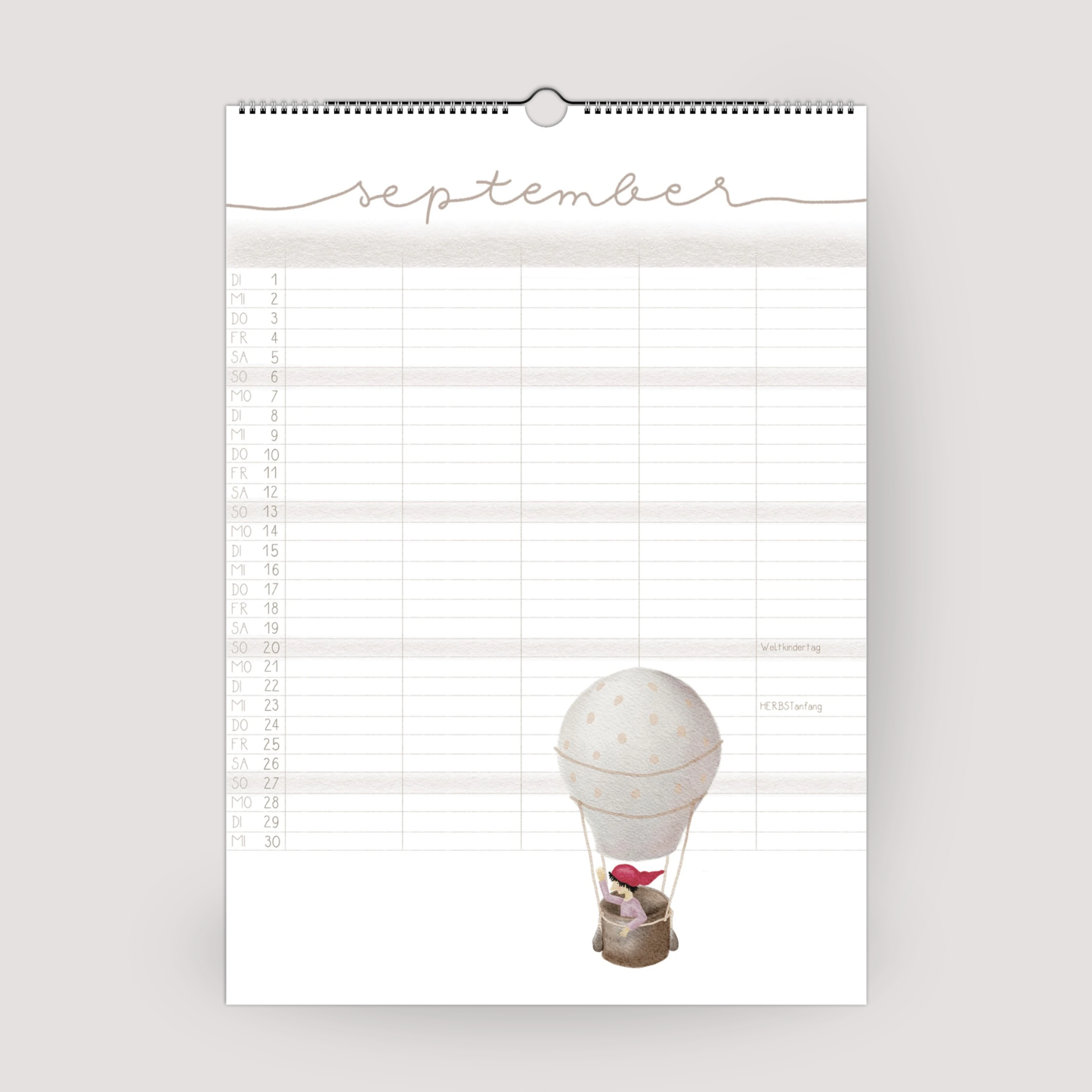 Familienplaner 2026 Wandkalender - Kalender für die Familie mit 5 Spalten | Design Zwerge