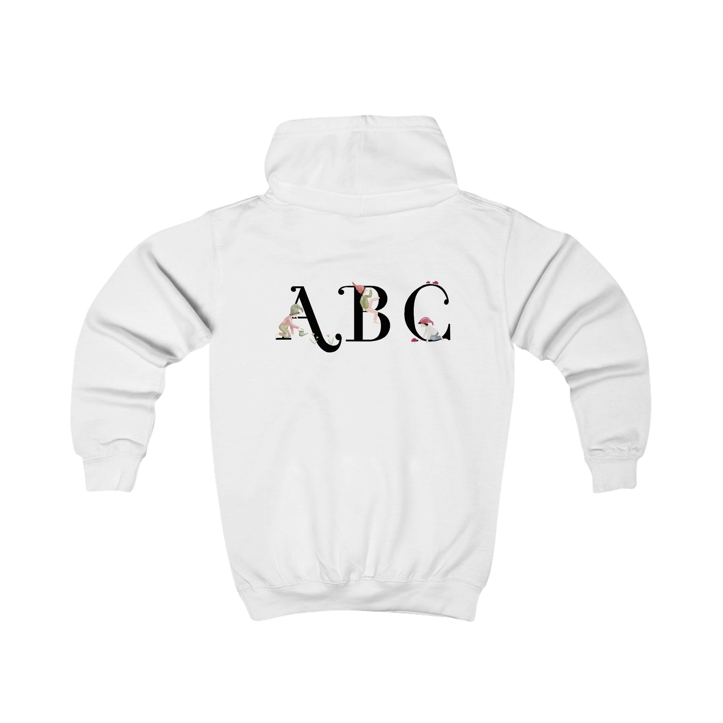 Kids Hoodie "Schulkind" mit handillustriertem Zwerg und ABC-Design