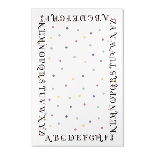 Teppich "bunte Punkte mit Zwergenalphabet"