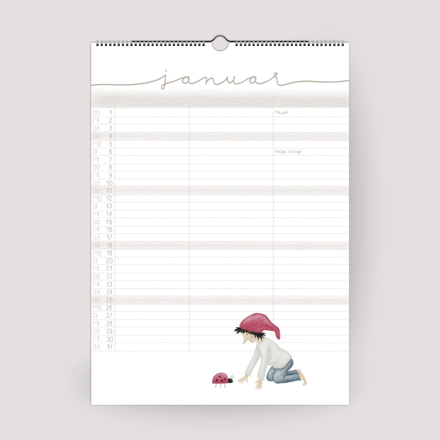 Familienplaner 2026 Wandkalender - Kalender für die Familie mit 3 Spalten | Design Zwerge
