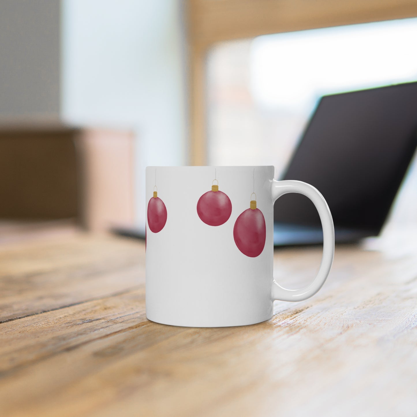 Keramiktasse "Weihnachtskugeln"