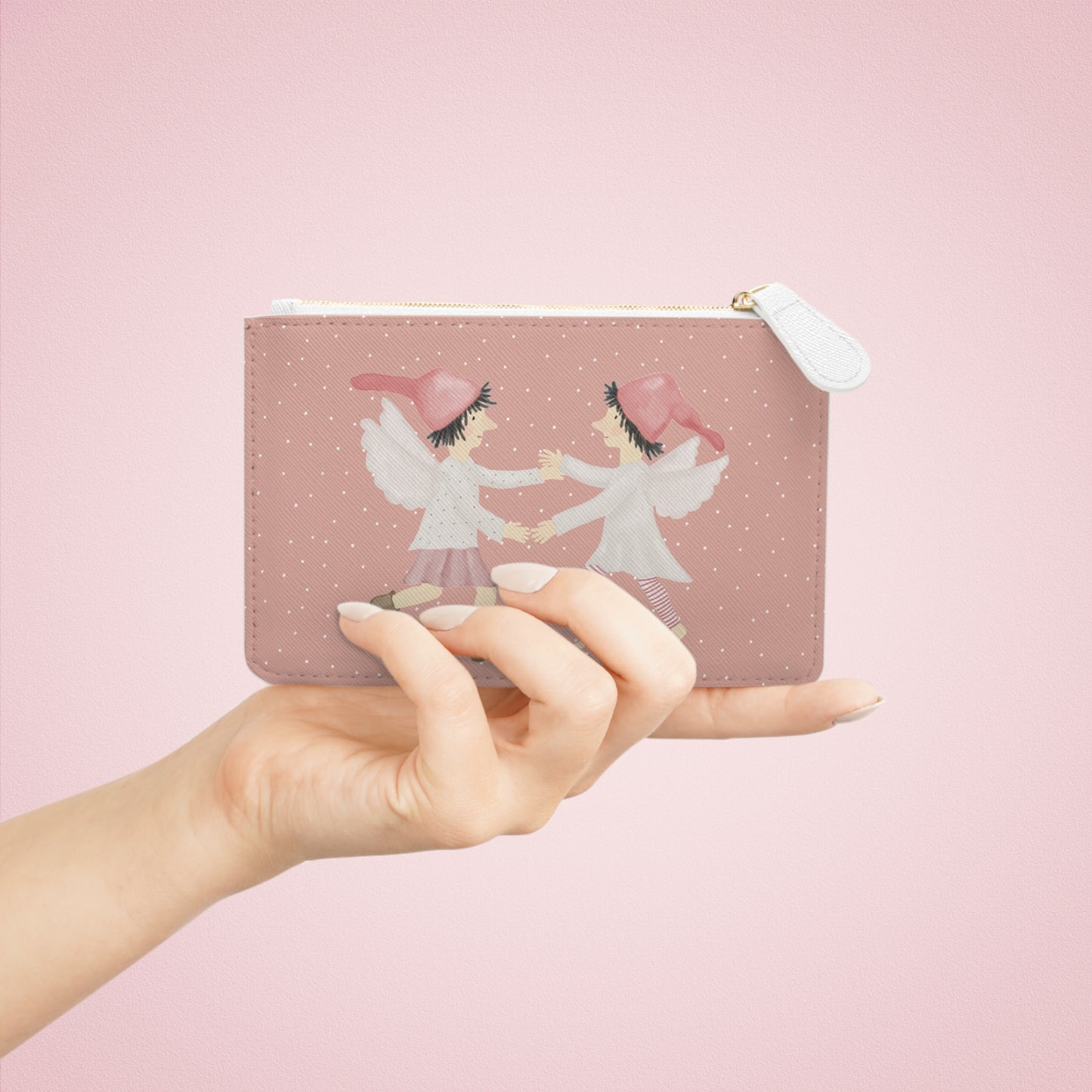 Mini Clutch Bag Tasche mit Reißverschluss "tanzende Weihnachtselfen"