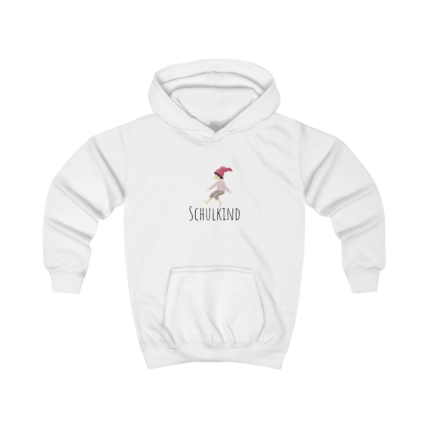 Kids Hoodie "Schulkind" mit handillustriertem Zwerg und ABC-Design