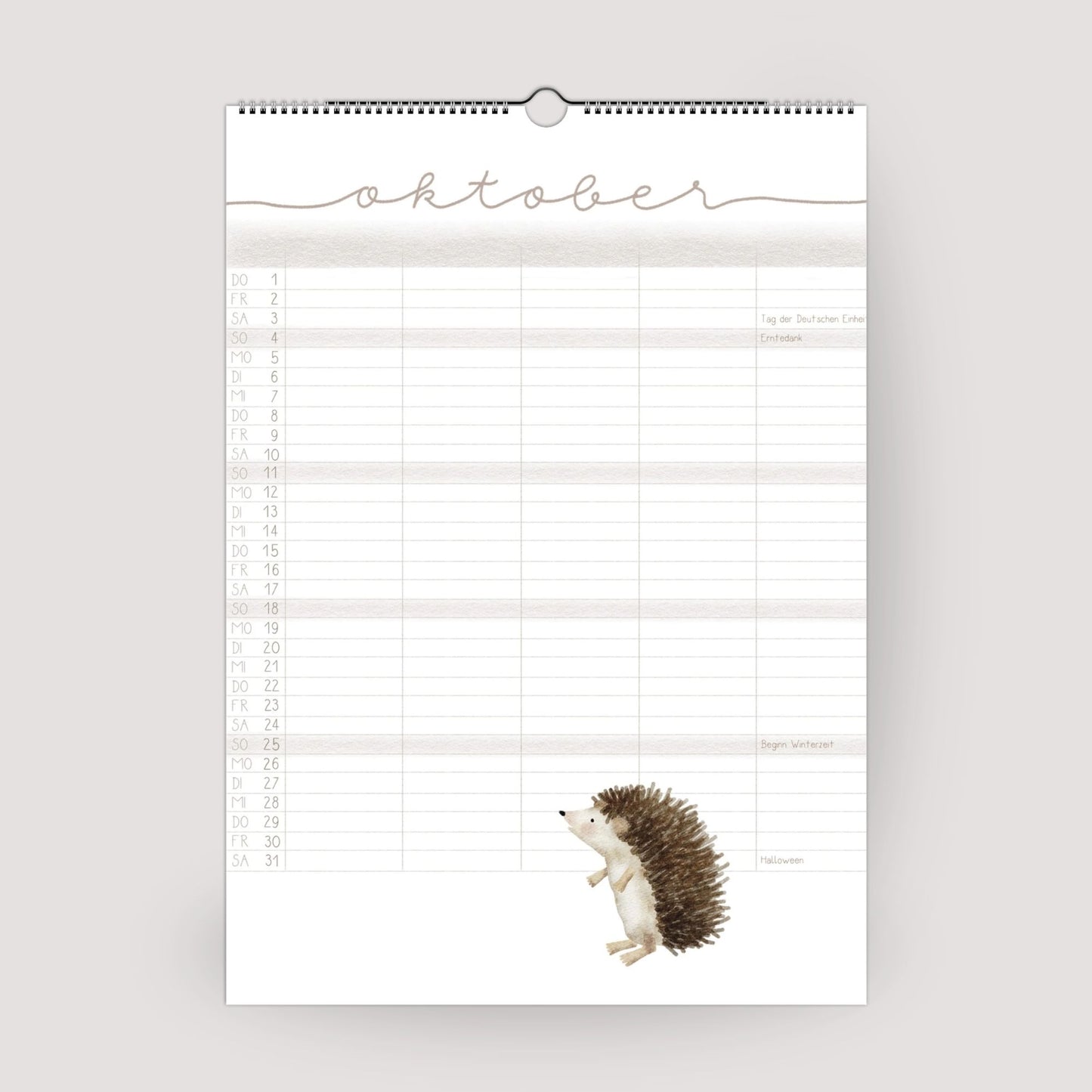 Familienplaner 2026 "Waldtiere" - Handillustrierter Wandkalender für die ganze Familie mit 5 Spalten