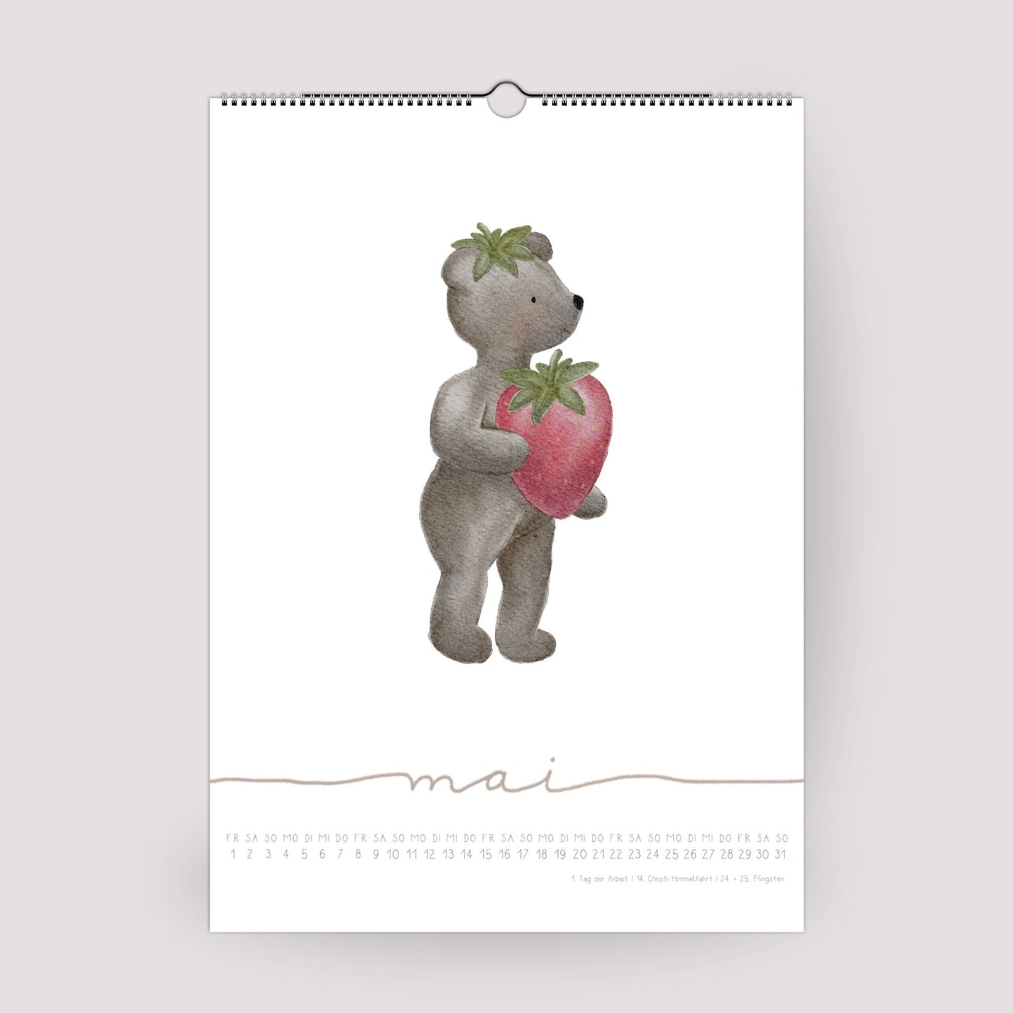 Bären Posterkalender 2026 A4/A3 | Humorvoller Wandkalender | Handillustriert | Geschenkidee | Nachhaltig | Wiederverwendbar