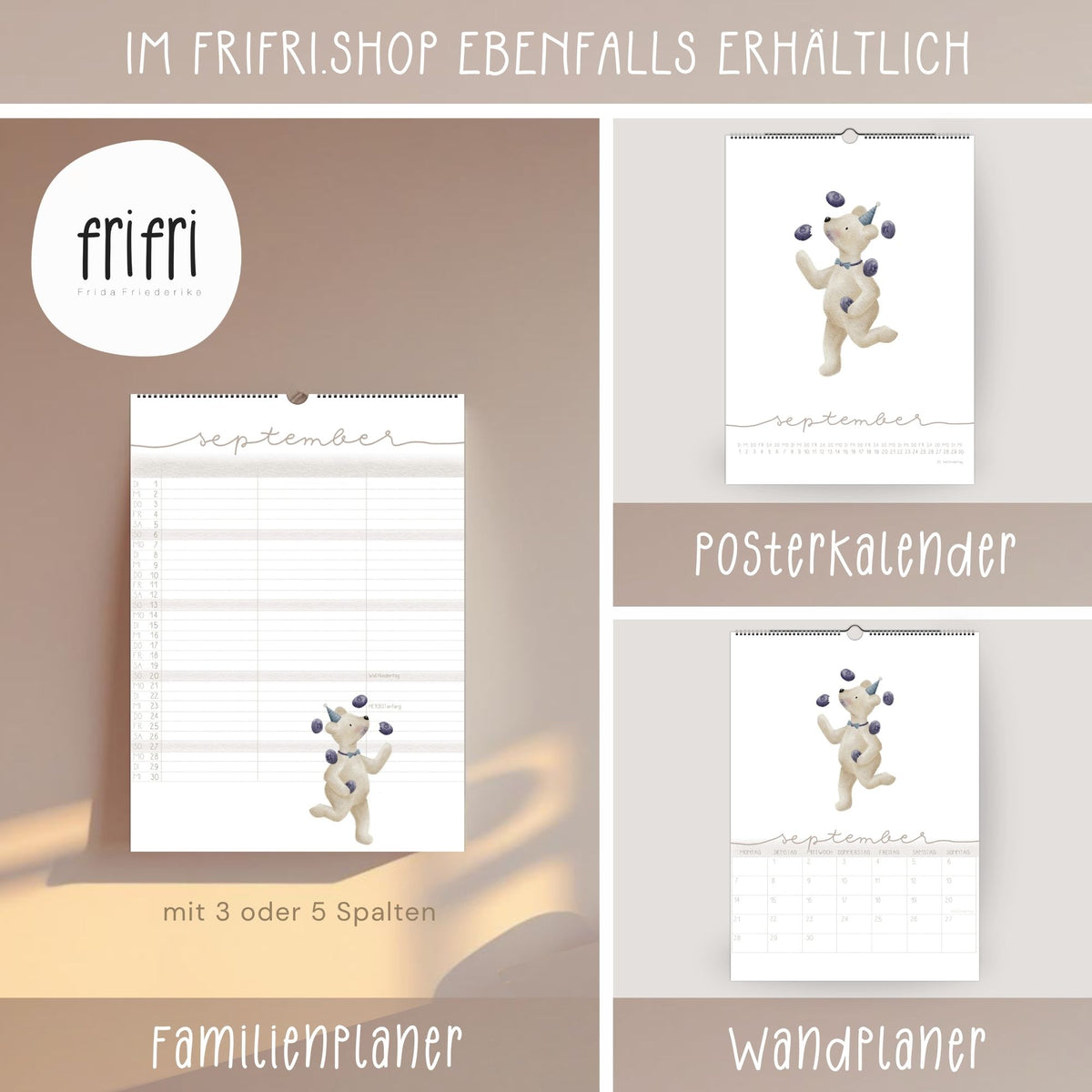 Taschenkalender 2027 „Bären“ – Wochenplaner & Terminplaner