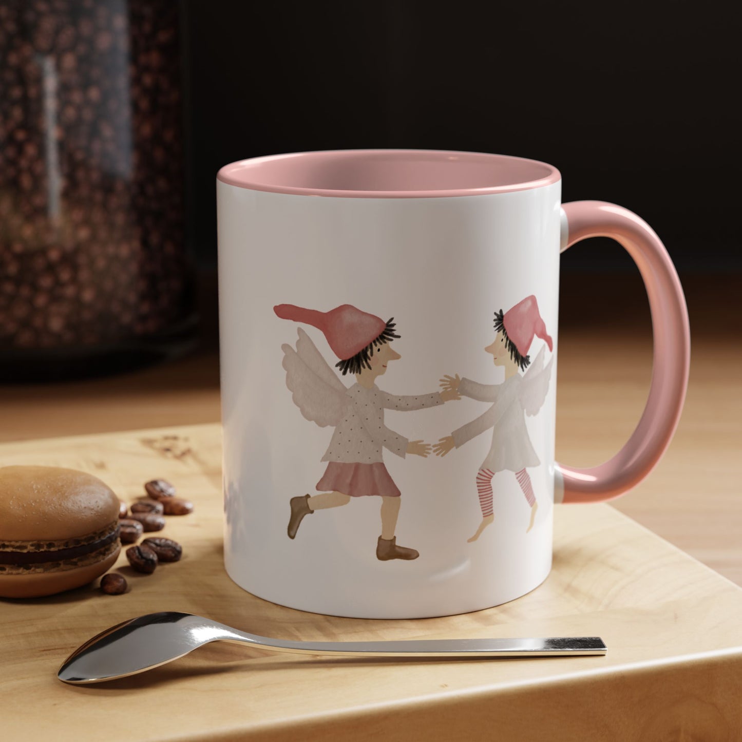 Keramiktasse "tanzende Weihnachtselfen"