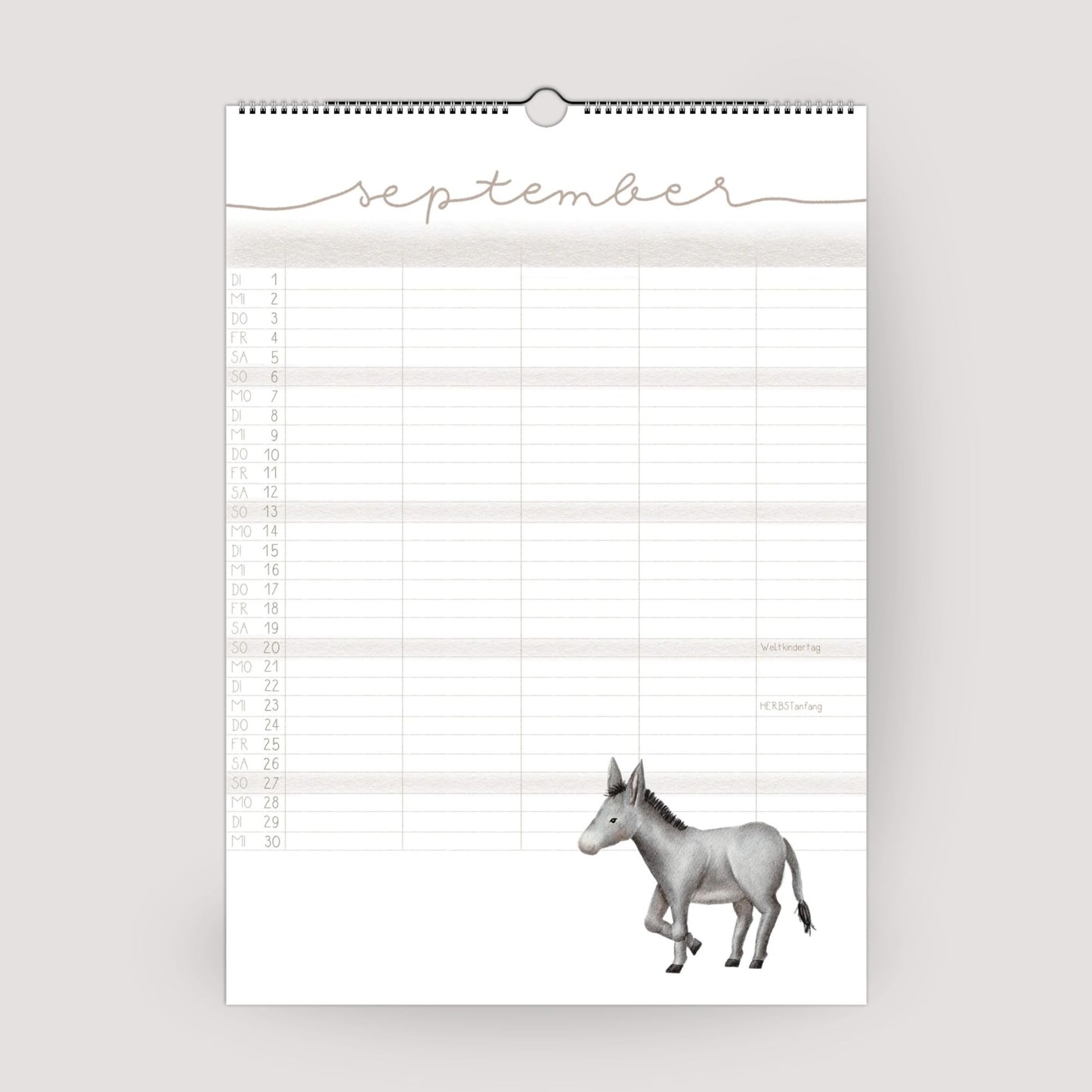 Familienplaner 2026 "Waldtiere" - Handillustrierter Wandkalender für die ganze Familie mit 5 Spalten