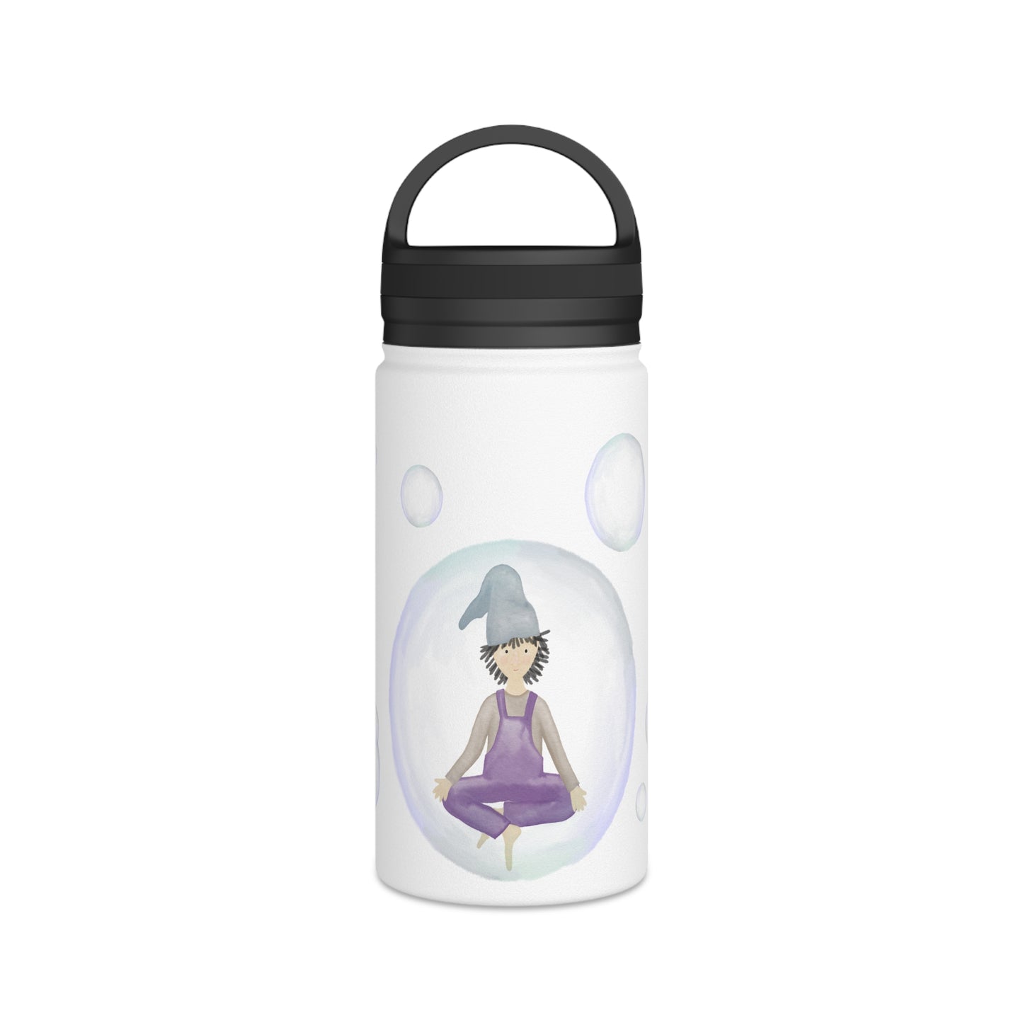 Stainless Steel Trinkflasche "Meditationszwerg & Seifenblasen"