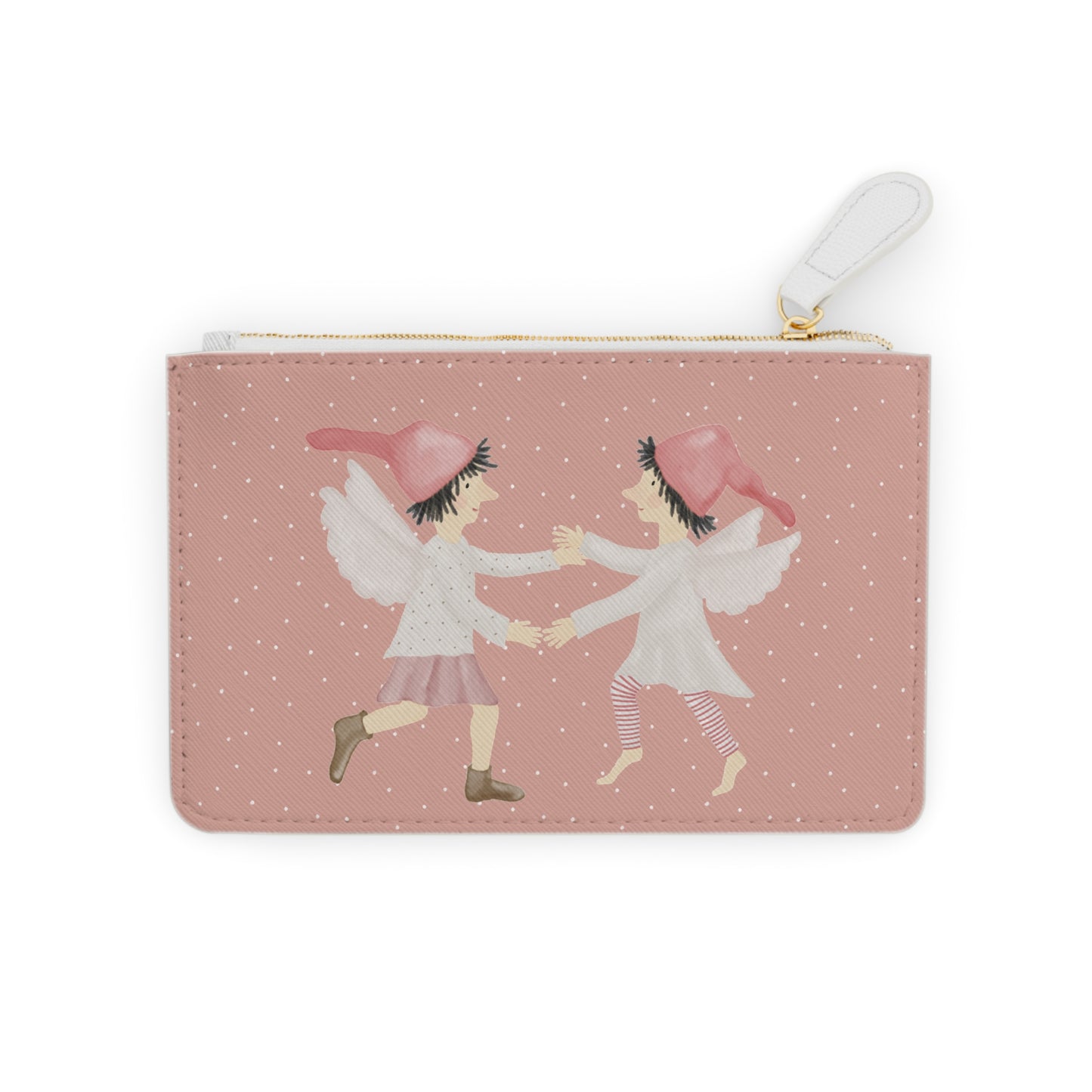 Mini Clutch Bag Tasche mit Reißverschluss "tanzende Weihnachtselfen"