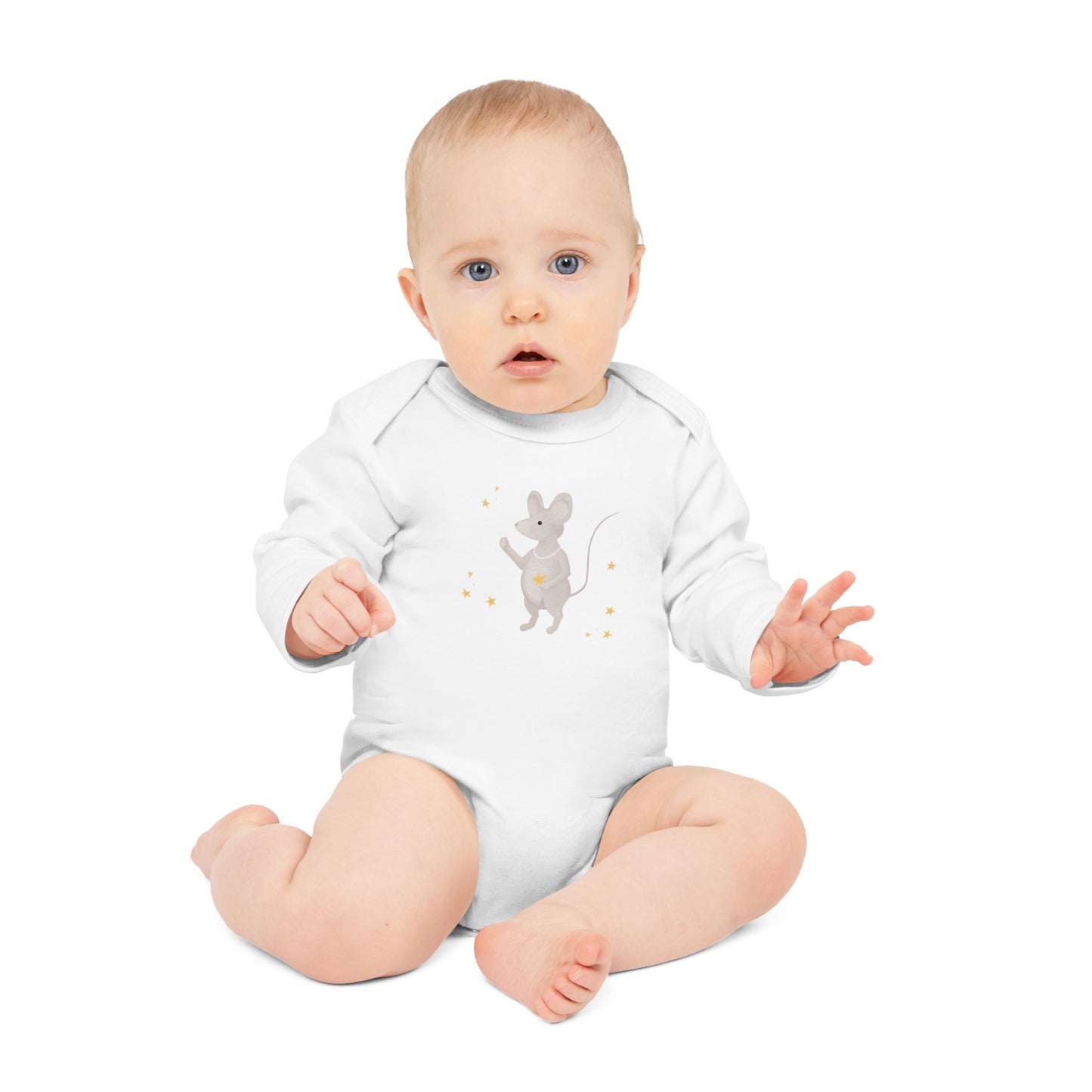 Bio Babybody Langarm "Weihnachtsmaus"