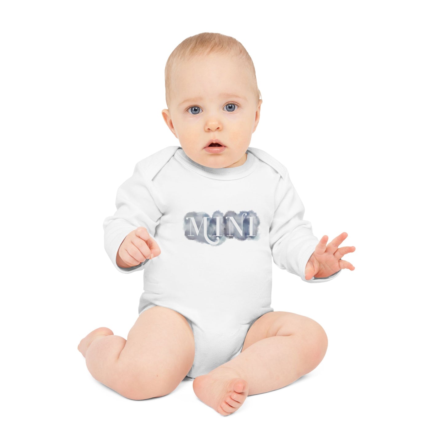 langärmeliger Babybody "MINI" im Aquarelldesign