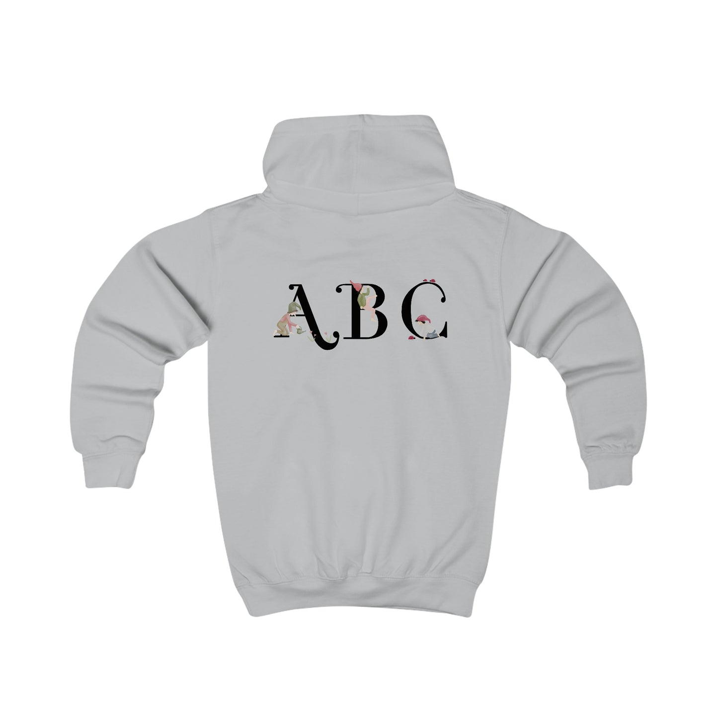 Kids Hoodie "Schulkind" mit handillustriertem Zwerg und ABC-Design