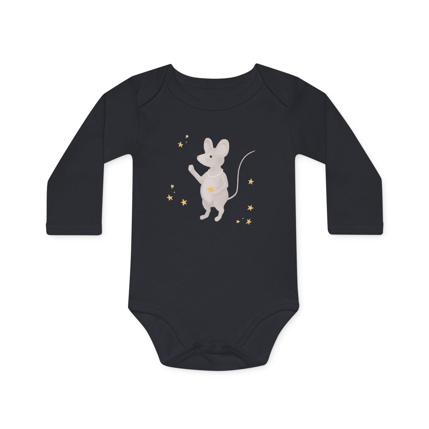 Bio Babybody Langarm "Weihnachtsmaus"