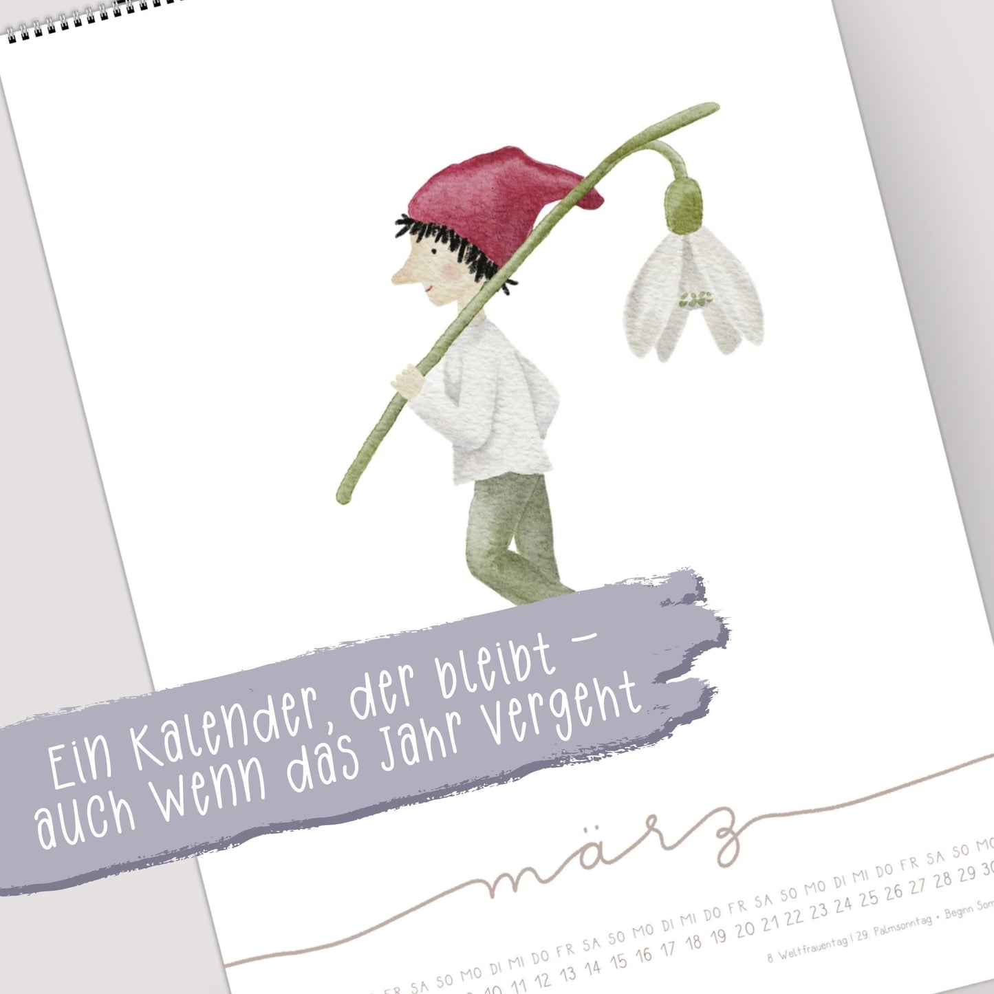 Posterkalender 2026 Zwerge – Handillustrierter Wandkalender A3/A4 | Magischer Kalender & Geschenkidee für Familie, Kinderzimmer und Küche