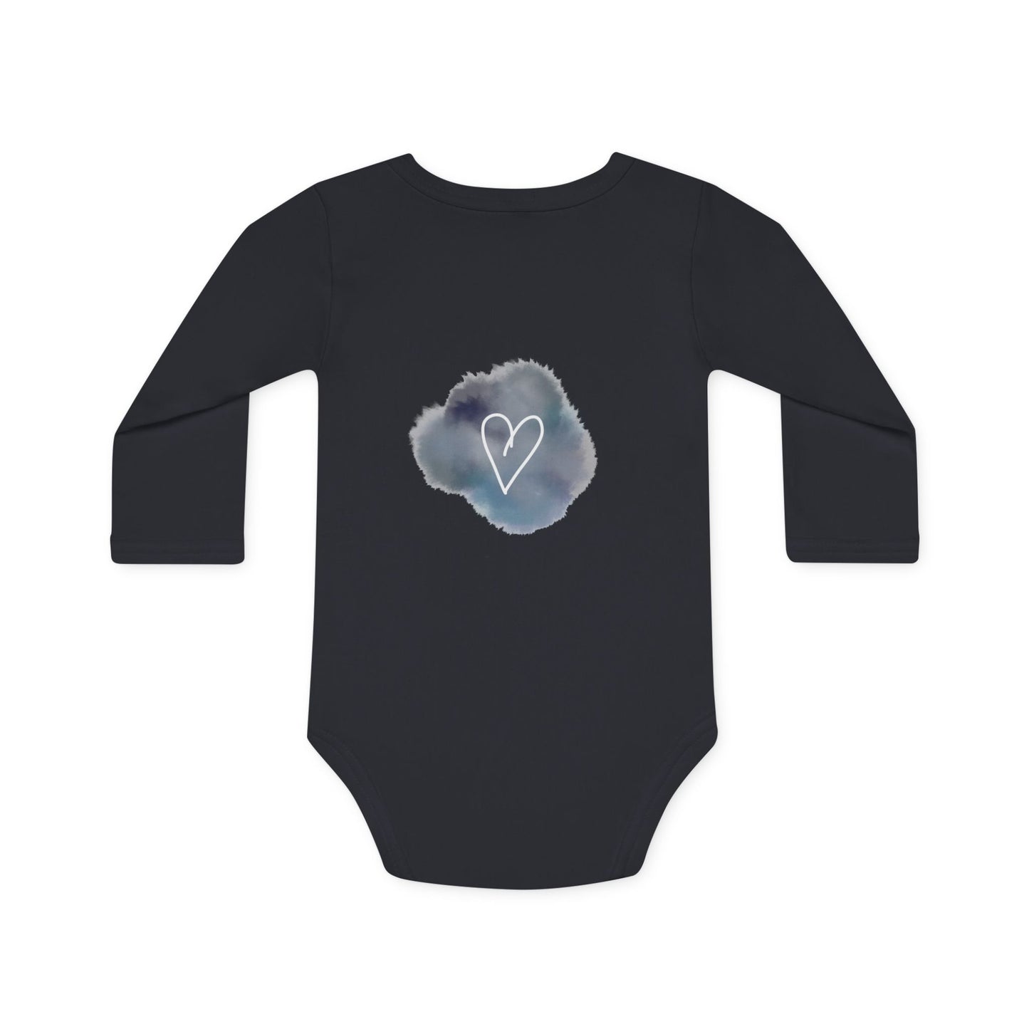 langärmeliger Babybody "MINI" im Aquarelldesign