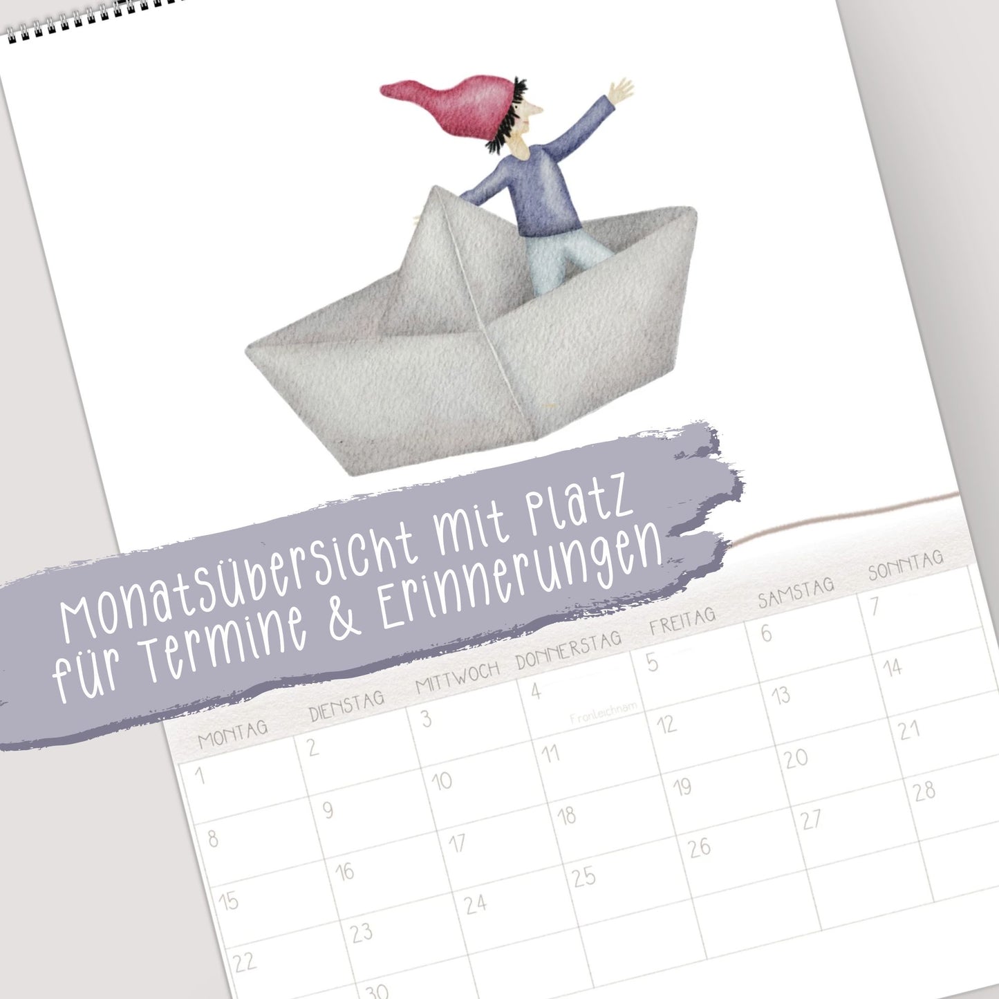 Wandplaner 2026 "Zwerge" A3/A4 – liebevoll illustrierter Kalender mit Zwergenmotiven | märchenhaftes Design | Weihnachtsgeschenk 2026