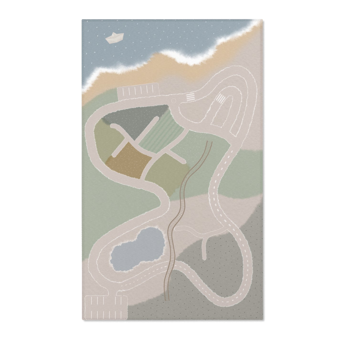 Spielteppich "Straßen, Felder, Stadt, Land, See"