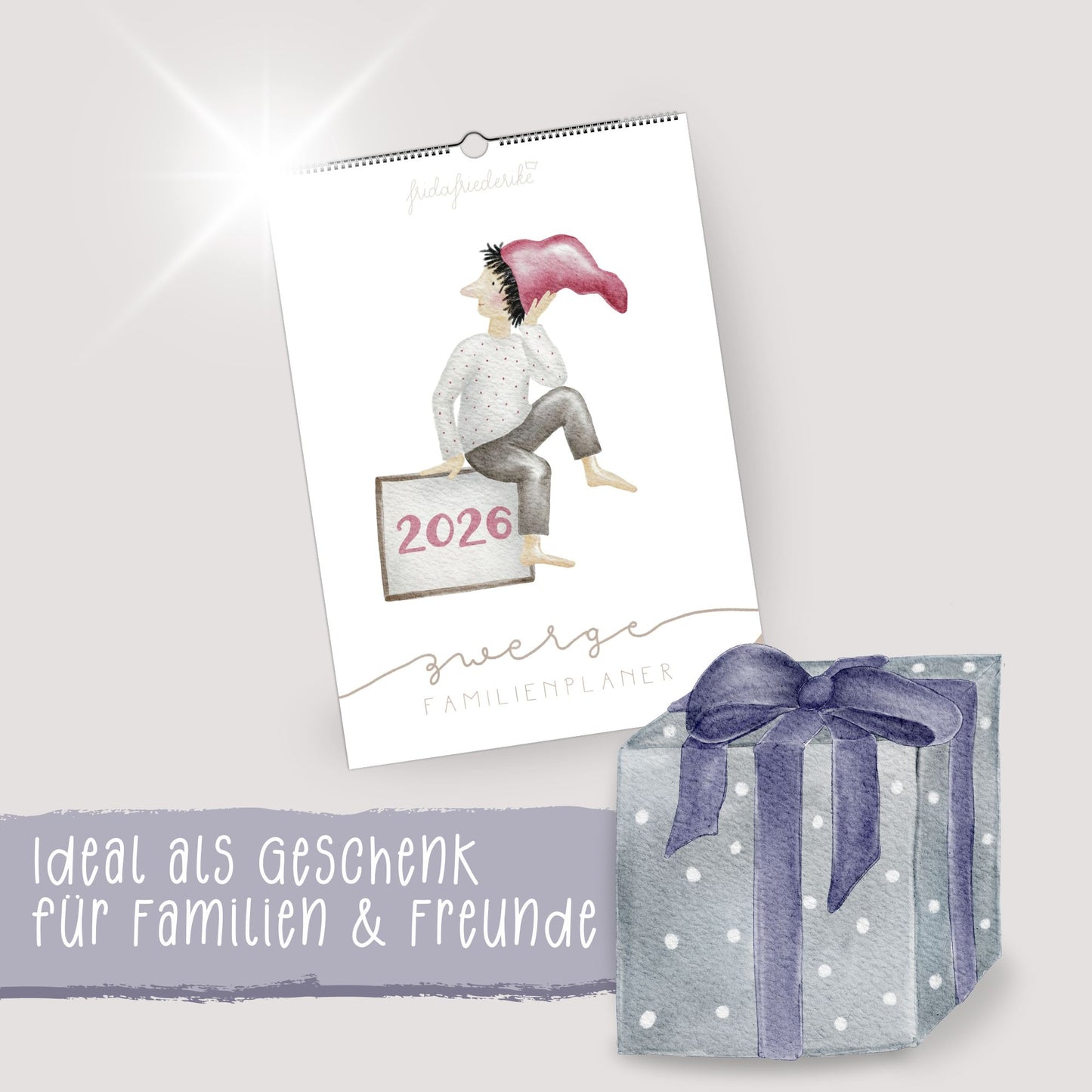 Familienplaner 2026 Wandkalender - Kalender für die Familie mit 3 Spalten | Design Zwerge