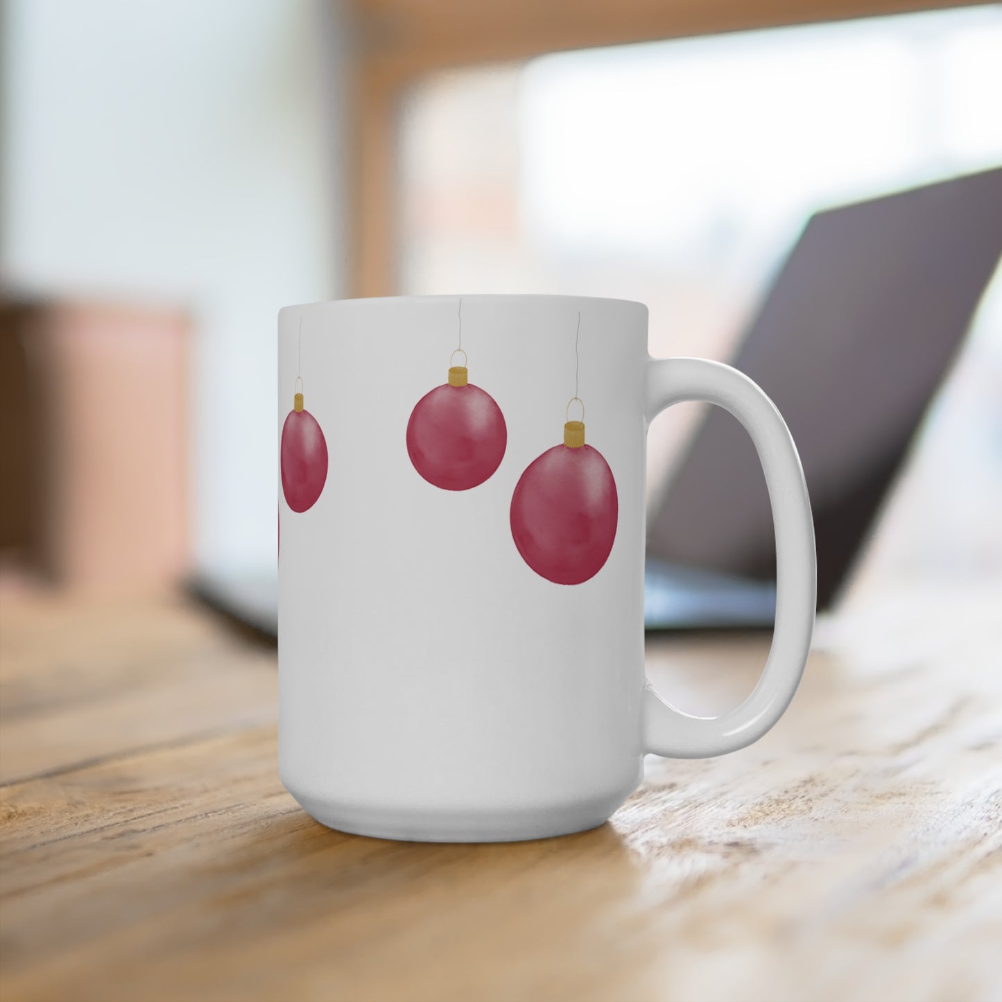 Keramiktasse "Weihnachtskugeln"