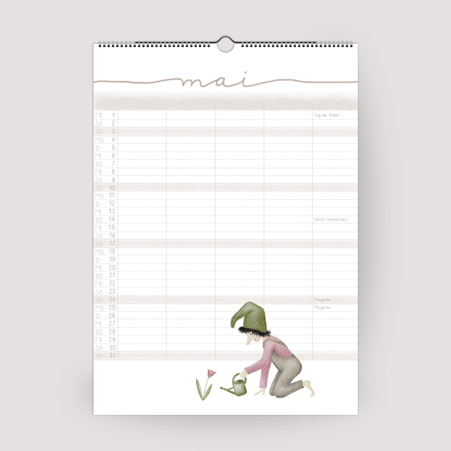 Familienplaner 2026 Wandkalender - Kalender für die Familie mit 5 Spalten | Design Zwerge