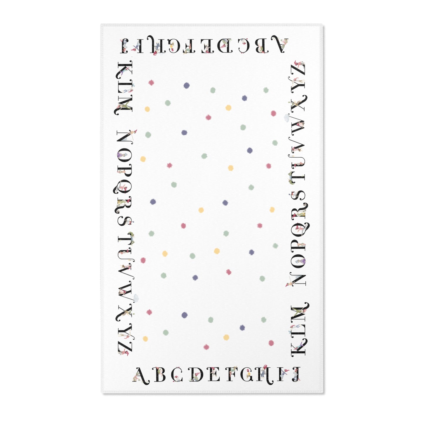 Teppich "bunte Punkte mit Zwergenalphabet"