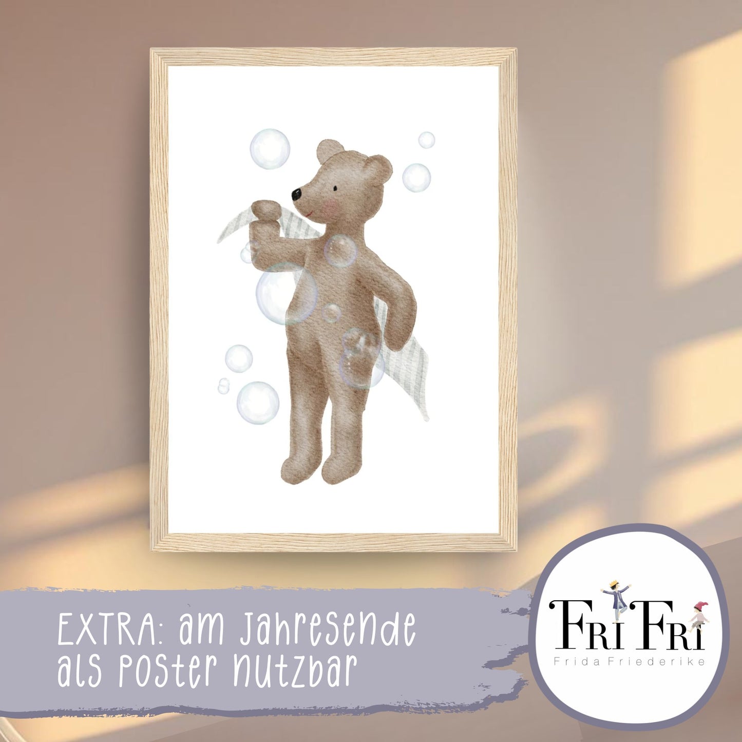 Bären Posterkalender 2026 A4/A3 | Humorvoller Wandkalender | Handillustriert | Geschenkidee | Nachhaltig | Wiederverwendbar