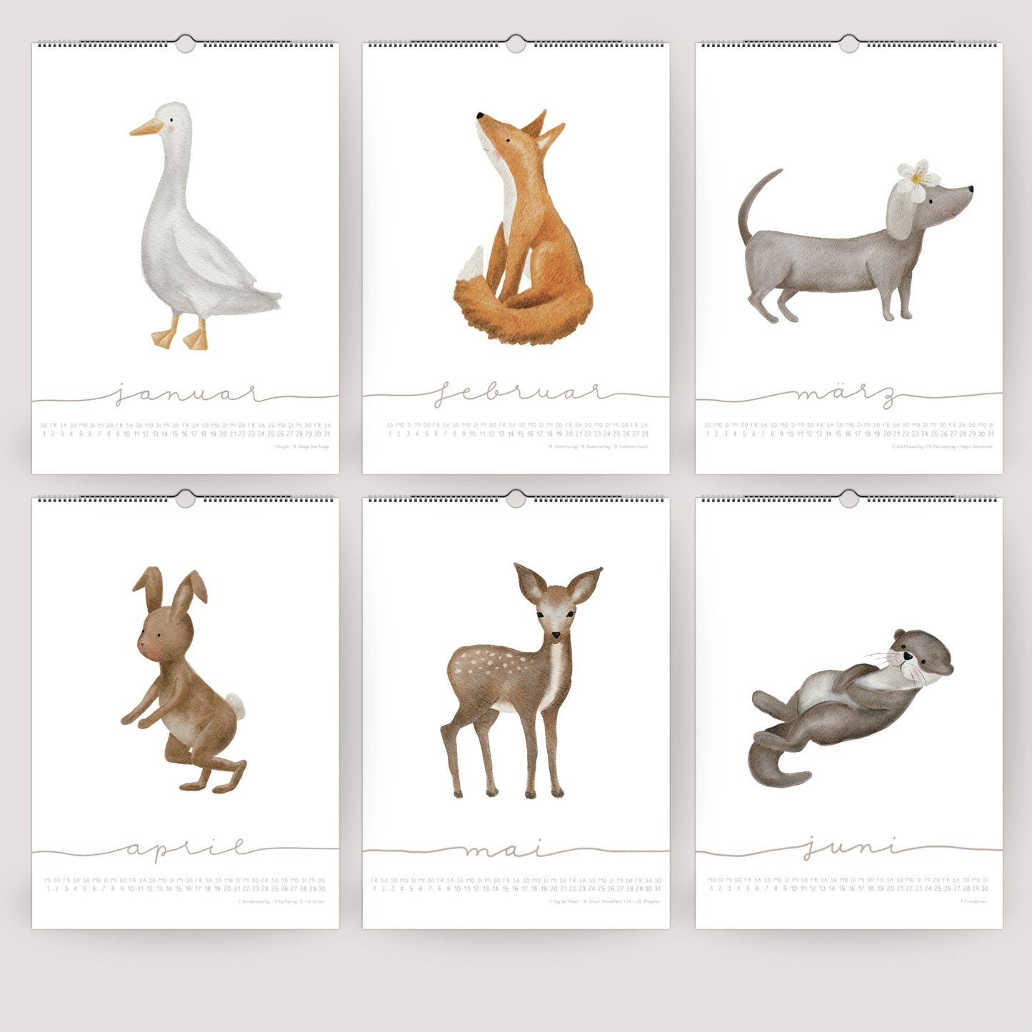 Posterkalender 2026 "Tiere"