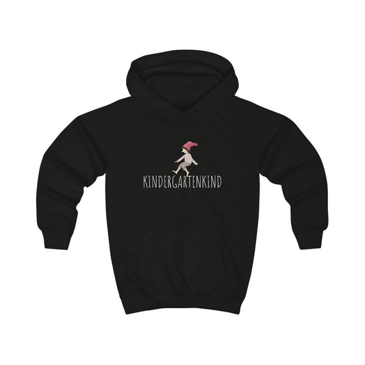 Kids Hoodie "Kindergartenkind" mit niedlicher Zwergen- und Fliegenpilzillustration