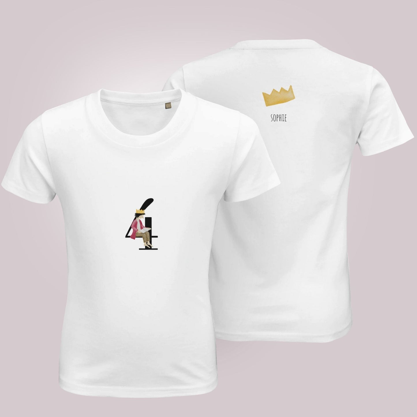 Kinder Geburtstags-T-Shirt "Geburtstags-König 4" personalisierbar