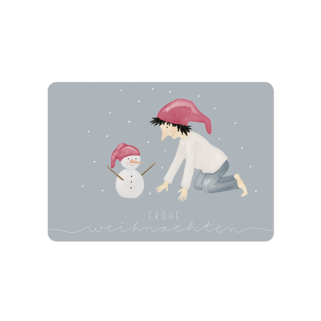Grußkarten-Set "Weihnachtswichtel & Schneemann" (10 Stück)