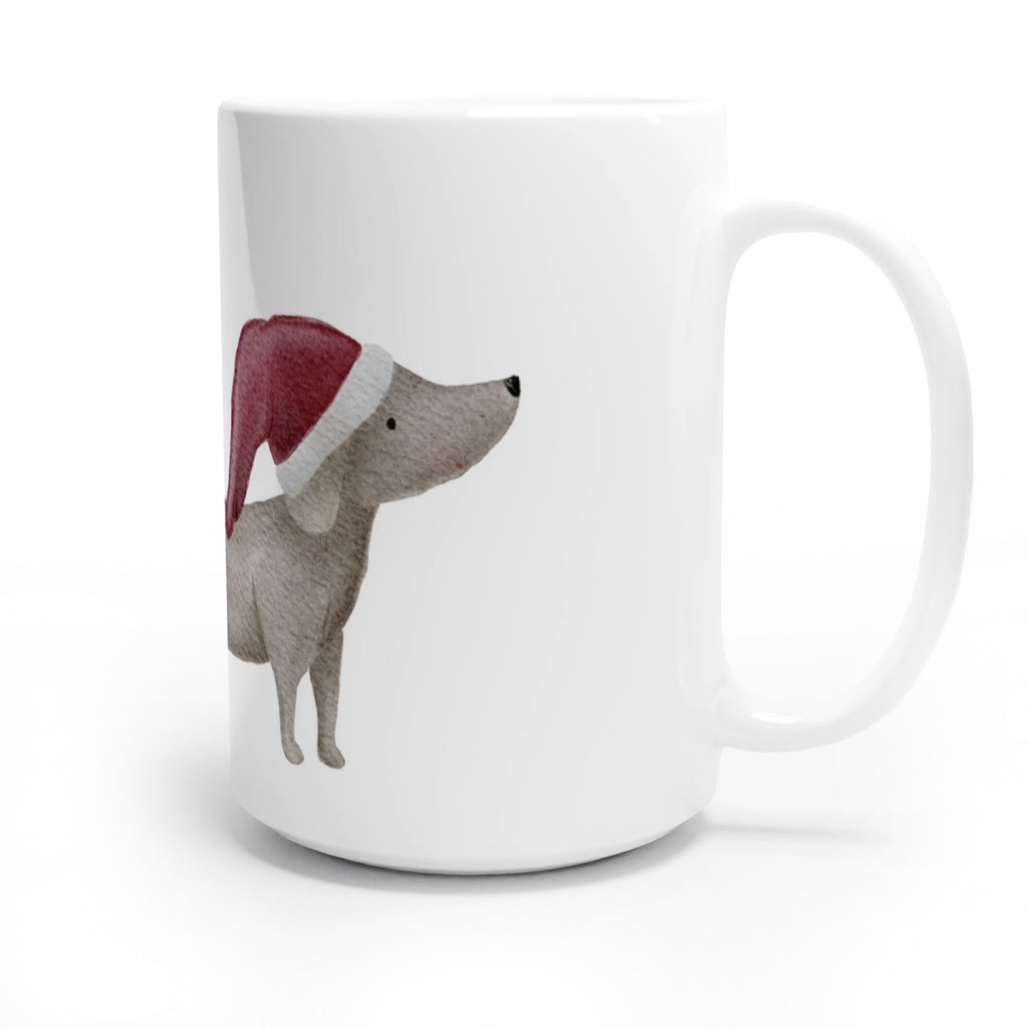 Weihnachtstasse "Dackel mit Weihnachtsmütze" – Keramikbecher 11oz | 15oz