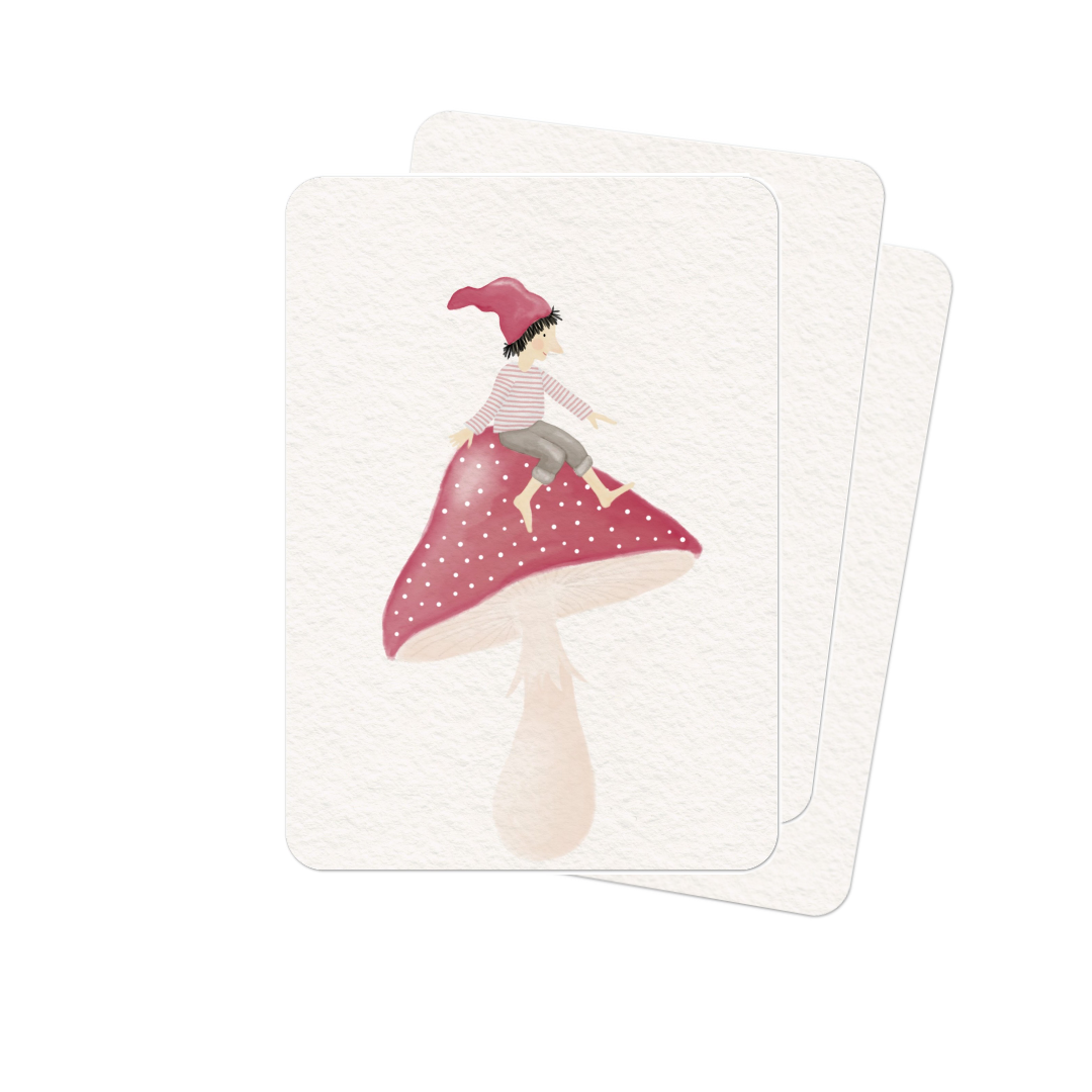 Grußkarten-Set "Glückspilz & Zwerg"