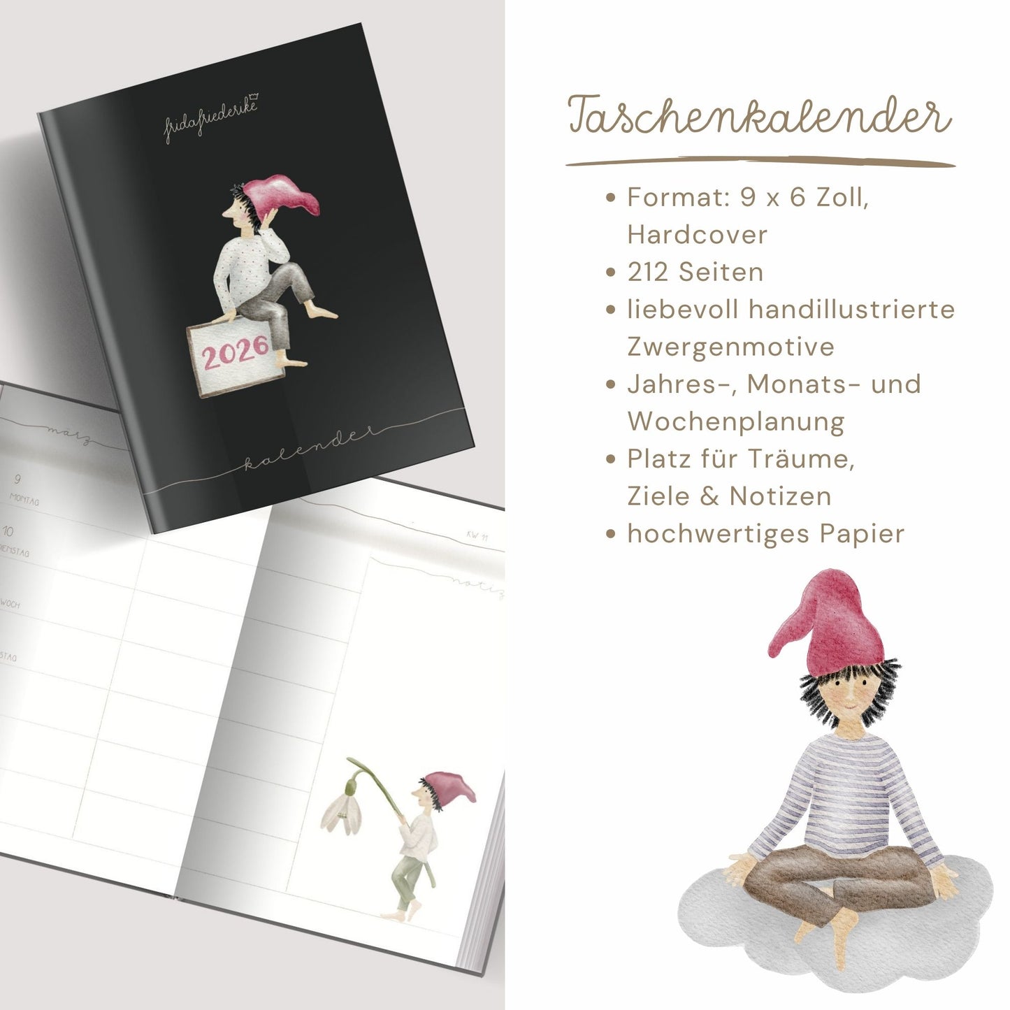 Taschenkalender 2026 "Zwerge"
