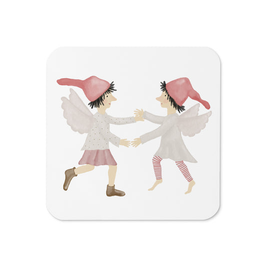 Korkuntersetzer "tanzende Weihnachtselfen"