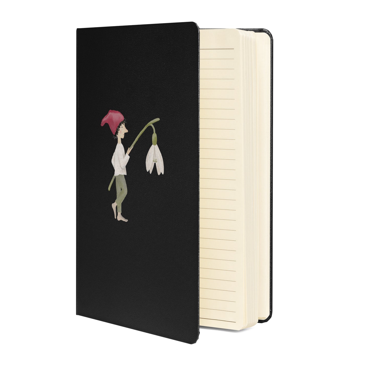 Hardcover Notizbuch "Zwerg mit Schneeglöckchen-Laterne"