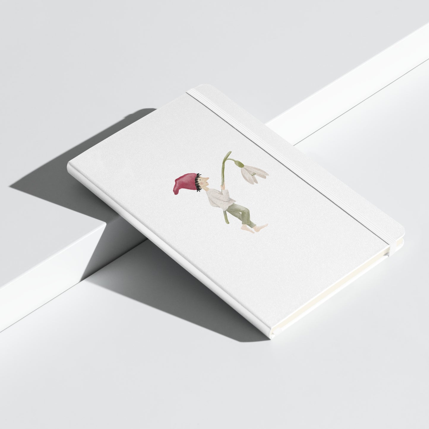 Hardcover Notizbuch "Zwerg mit Schneeglöckchen-Laterne"