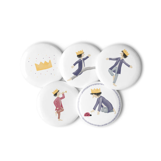 Button-Set Anstecker "kleine Könige" (5 Stück)