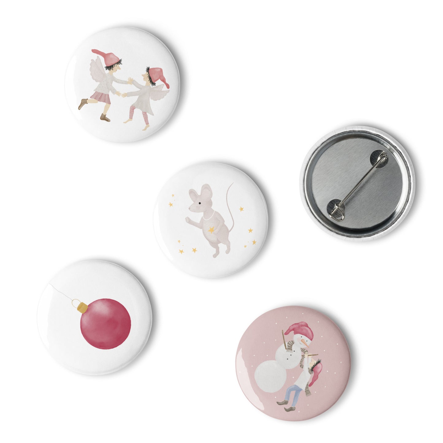 Button-Set Anstecker "Weihnachtszauber" (5 Stück)