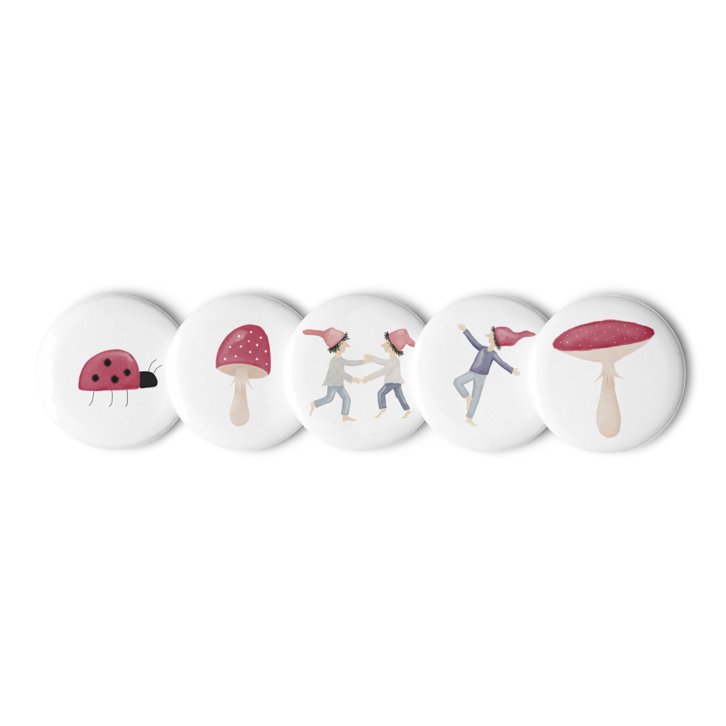 Button-Set Anstecker "Glückszwerge" (5 Stück)