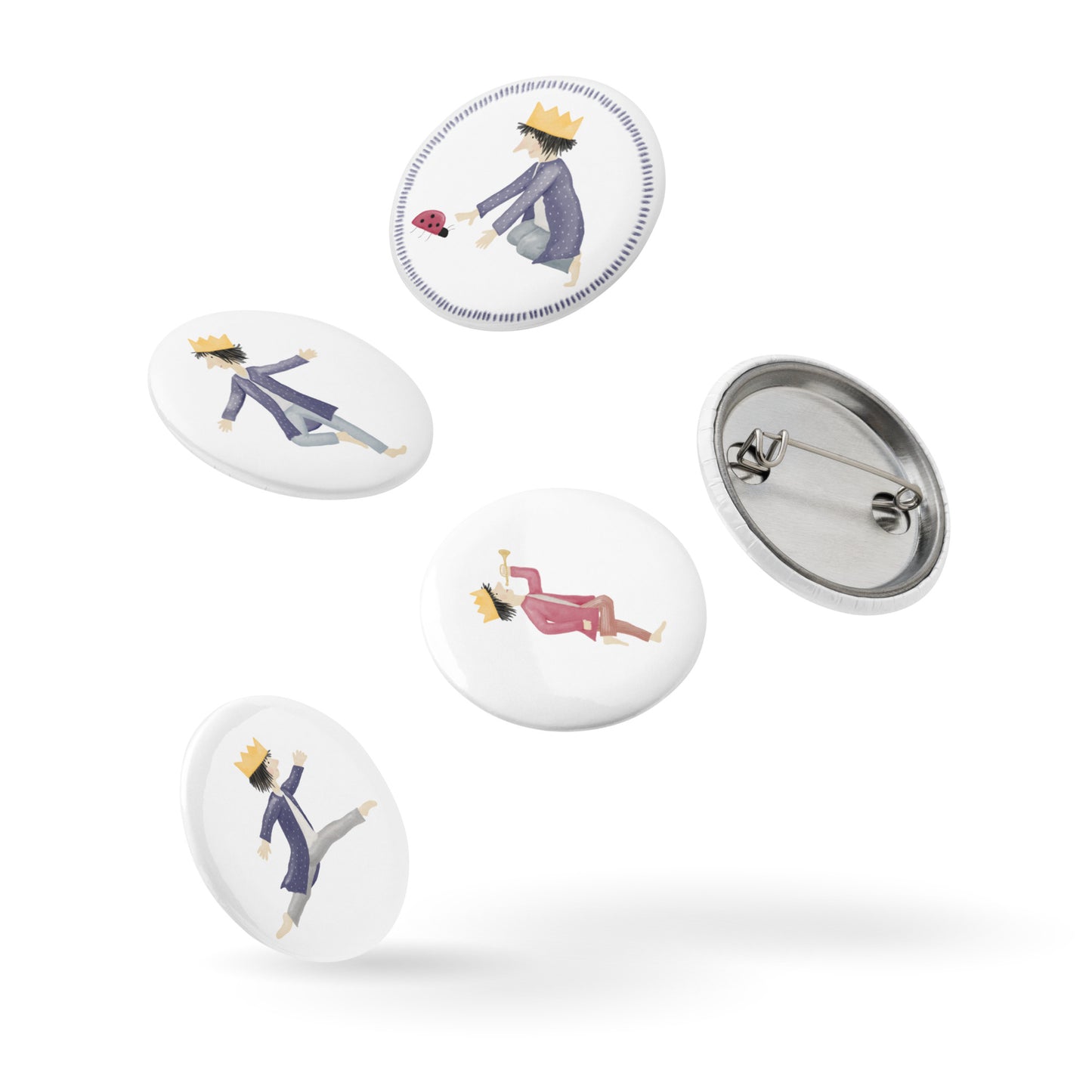Button-Set Anstecker "kleine Könige" (5 Stück)