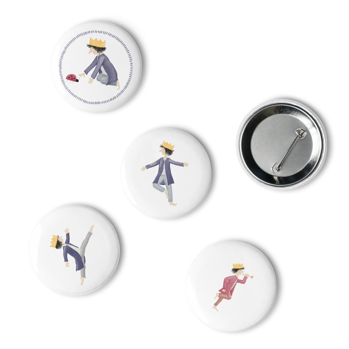 Button-Set Anstecker "kleine Könige" (5 Stück)