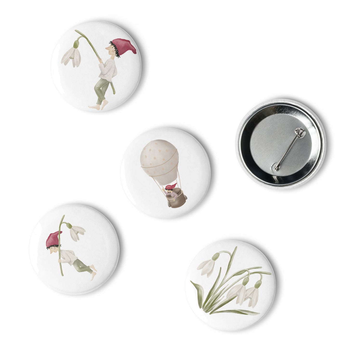 Button-Set Anstecker "Frühlingszauber" (5 Stück)