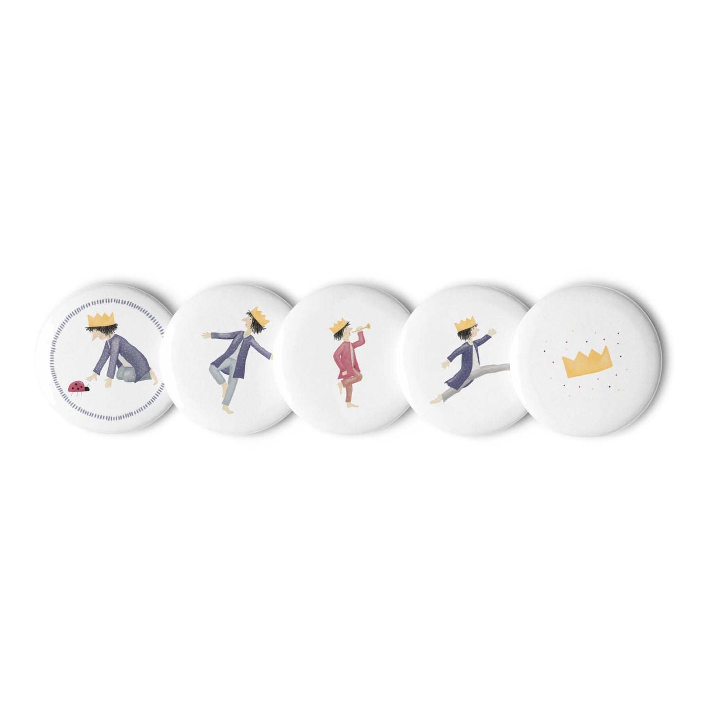 Button-Set Anstecker "kleine Könige" (5 Stück)