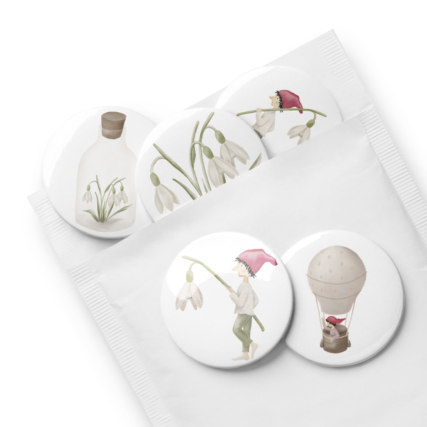 Button-Set Anstecker "Frühlingszauber" (5 Stück)