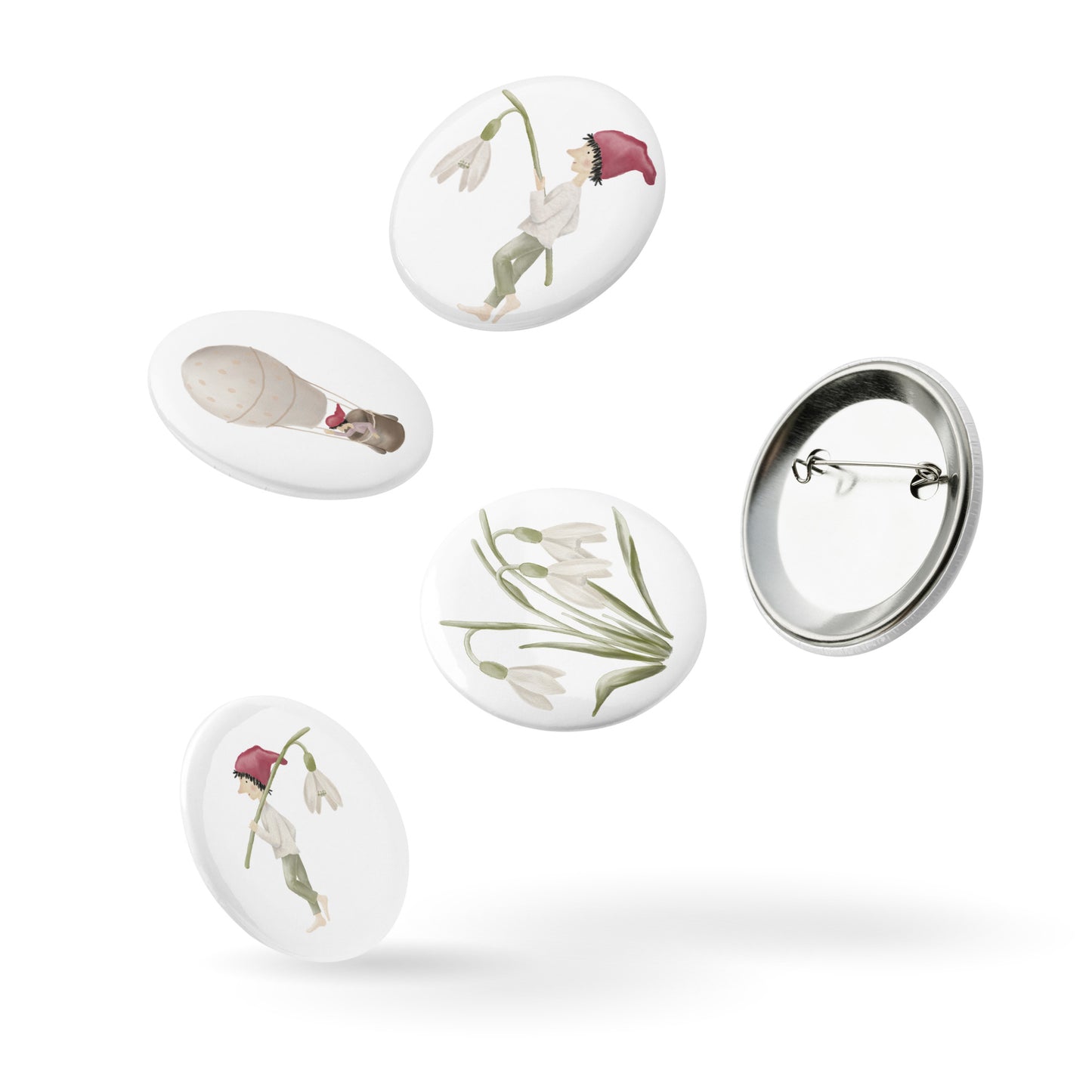 Button-Set Anstecker "Frühlingszauber" (5 Stück)