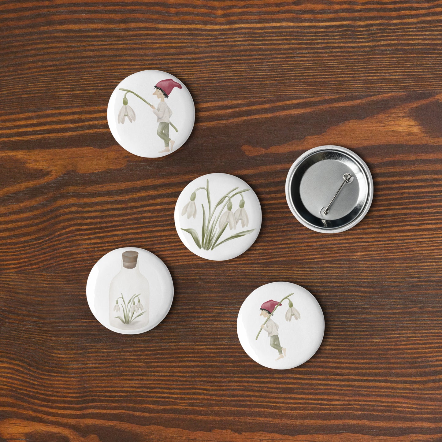 Button-Set Anstecker "Frühlingszauber" (5 Stück)