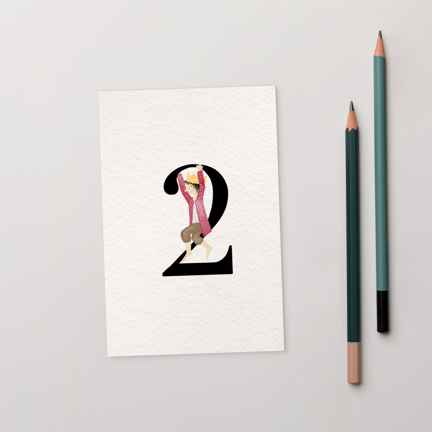 Zahlen-Postkarte "Geburtstagskönig 2"