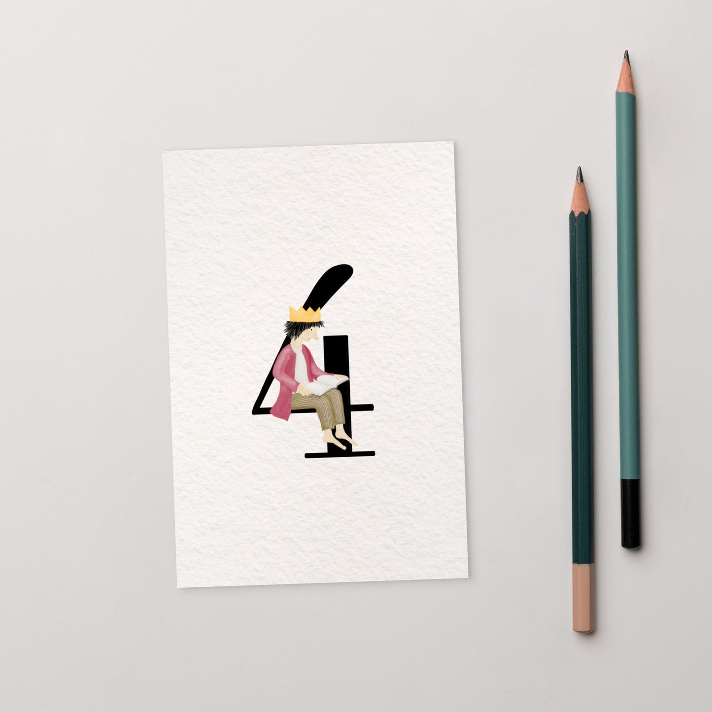 Zahlen-Postkarte "Geburtstagskönig 4"